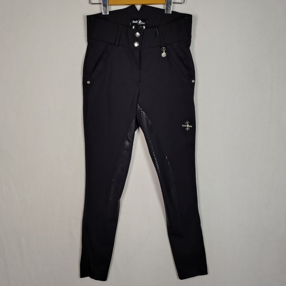 Fair Play Equestrian Breeches Full Seat Silicone Grip Riding Pants Black